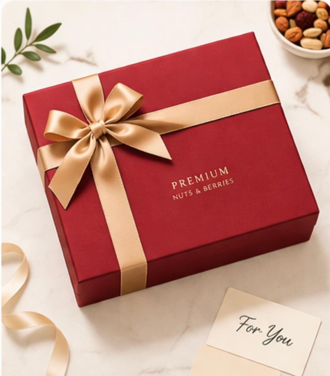 Premium gift box with nuts and berries